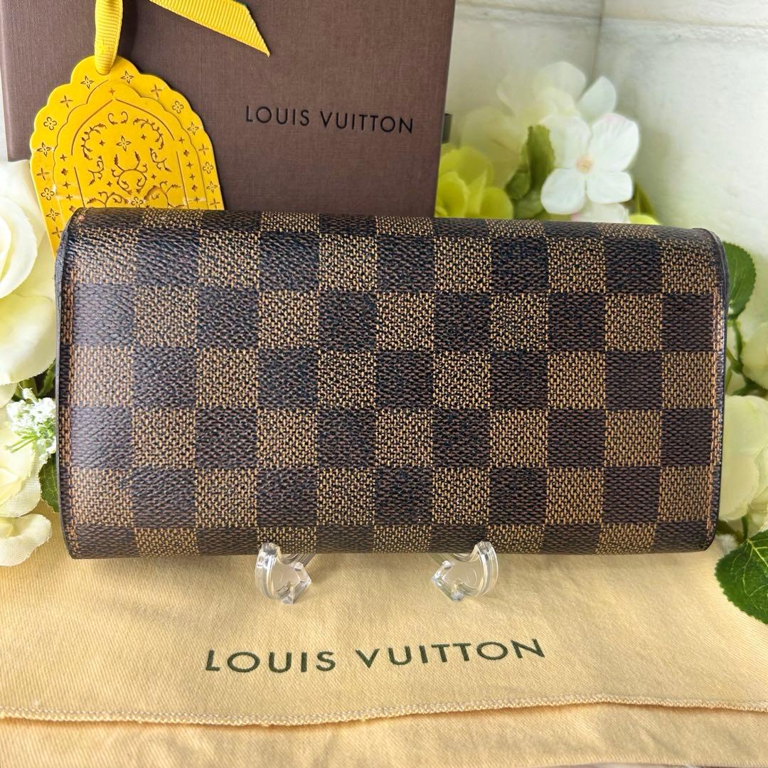 ルイヴィトン ダミエエベヌ 長財布 ブラウン 正規品 シリアル刻印あり