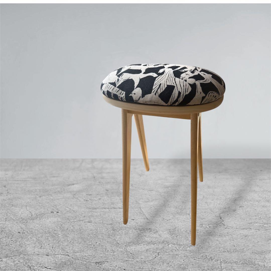 折りたたみミナペルホネン使用スツール　ハイスツール　家具　インテリア　イスチェア