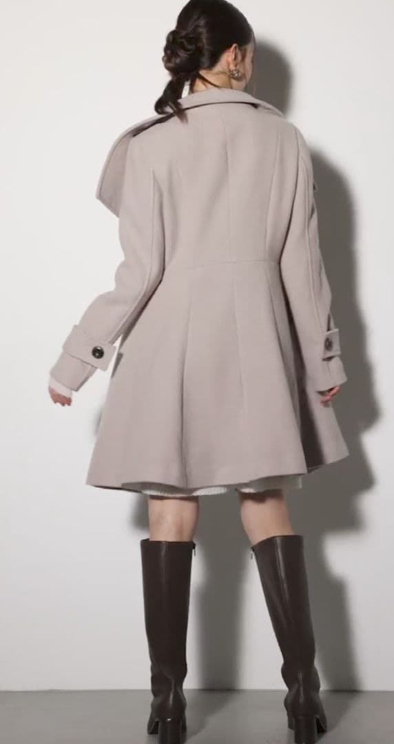 rienda オーバーネックシンデレララインミニコート