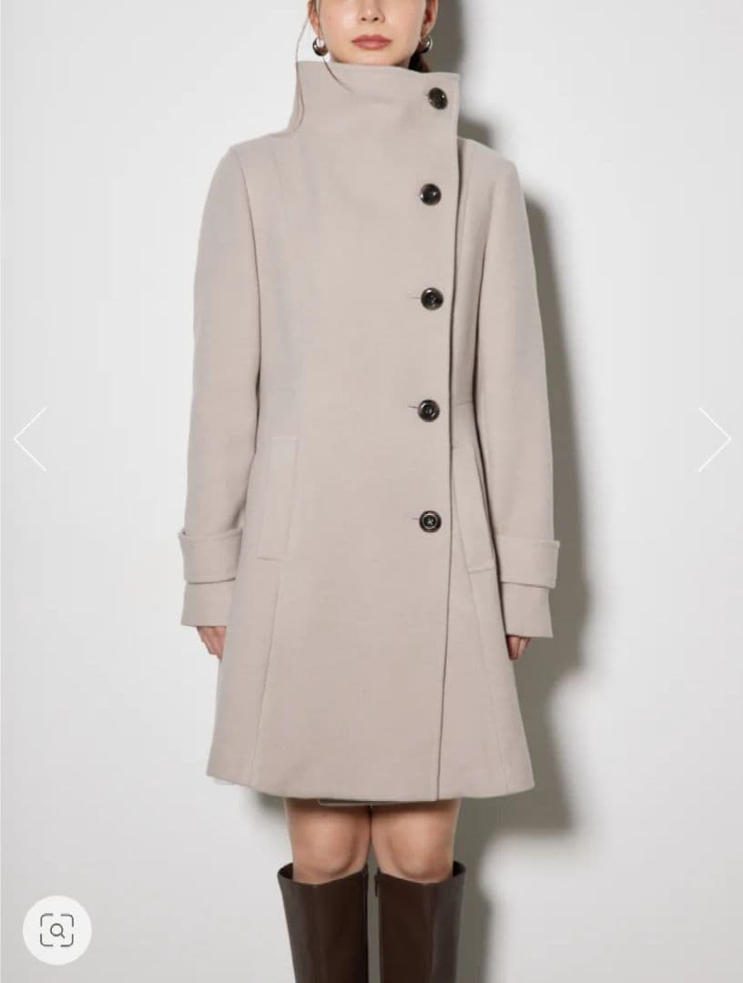 rienda オーバーネックシンデレララインミニコート