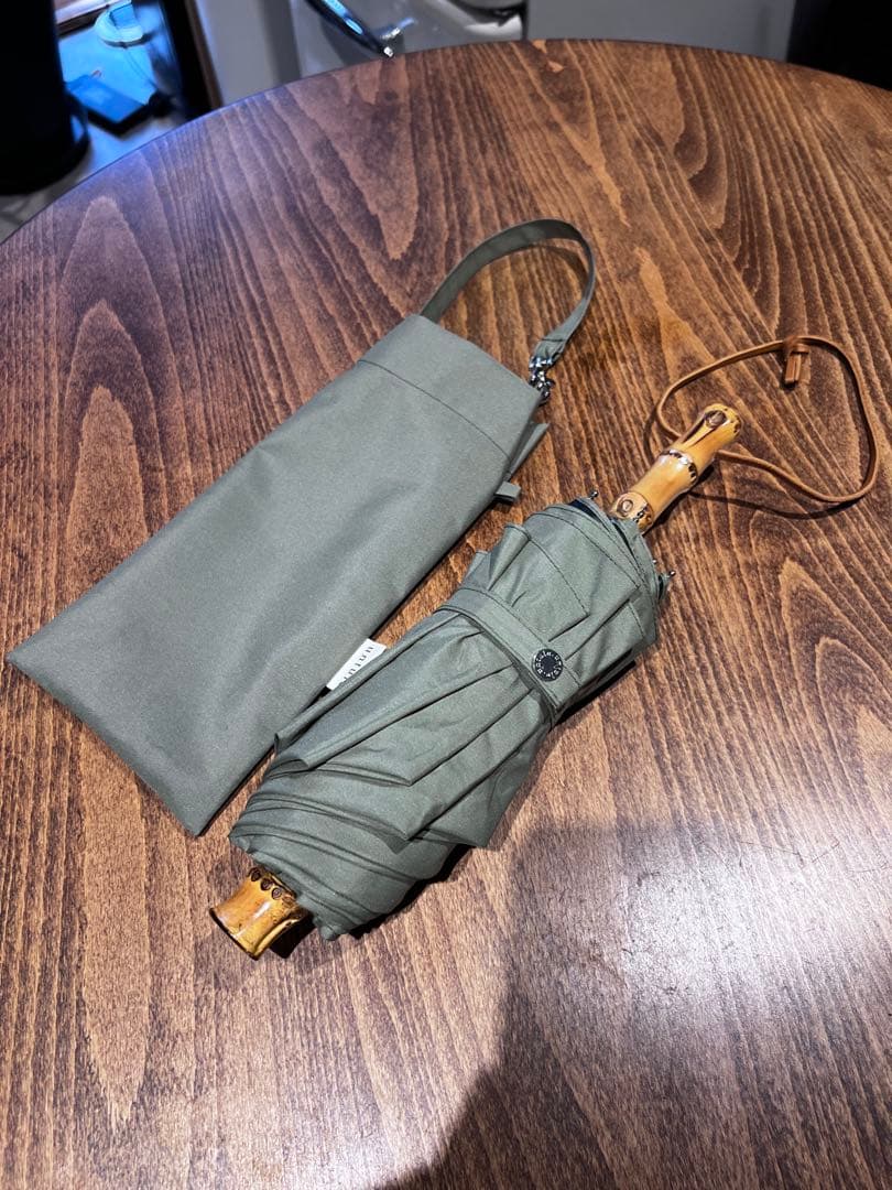 untule 完全遮光100% 3段EASY 折りたたみ日傘55cmオリーブ