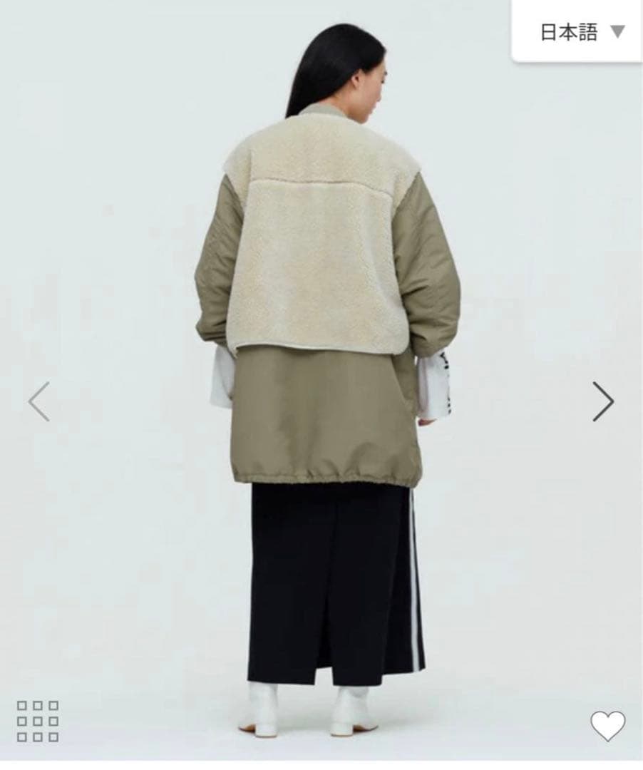 アダムエロペ 【サステナブル】MA-1ボアリバーシブルコート　川口春奈着用