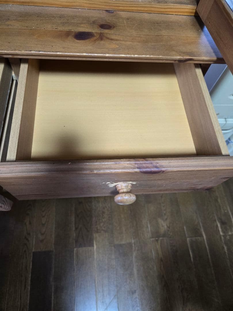 パイン材 食器棚 ガラス扉付き