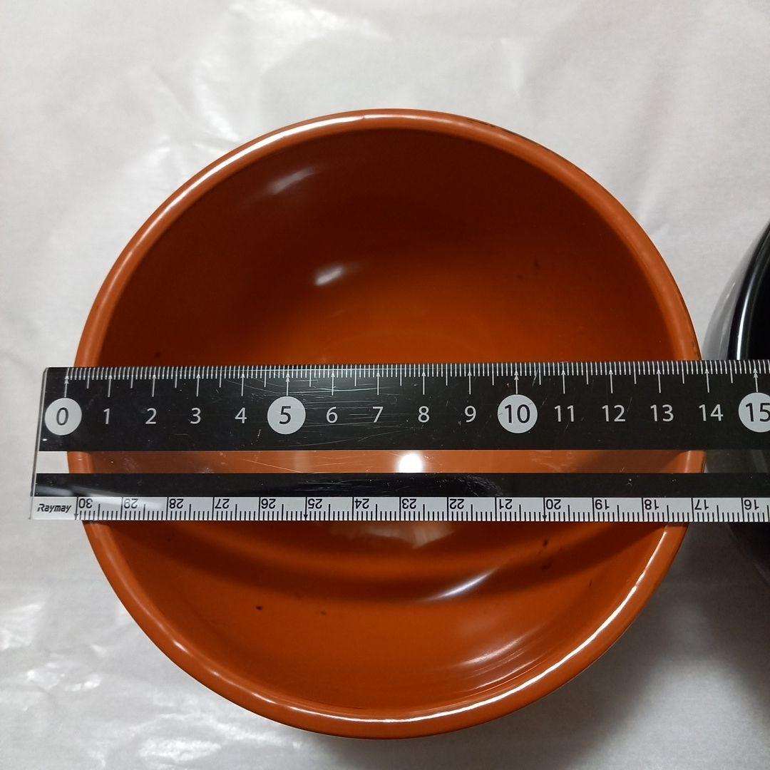 夫婦合鹿椀　輪島塗漆器 朱と黒 高台付き　弘悦作品　漆塗装　天然木