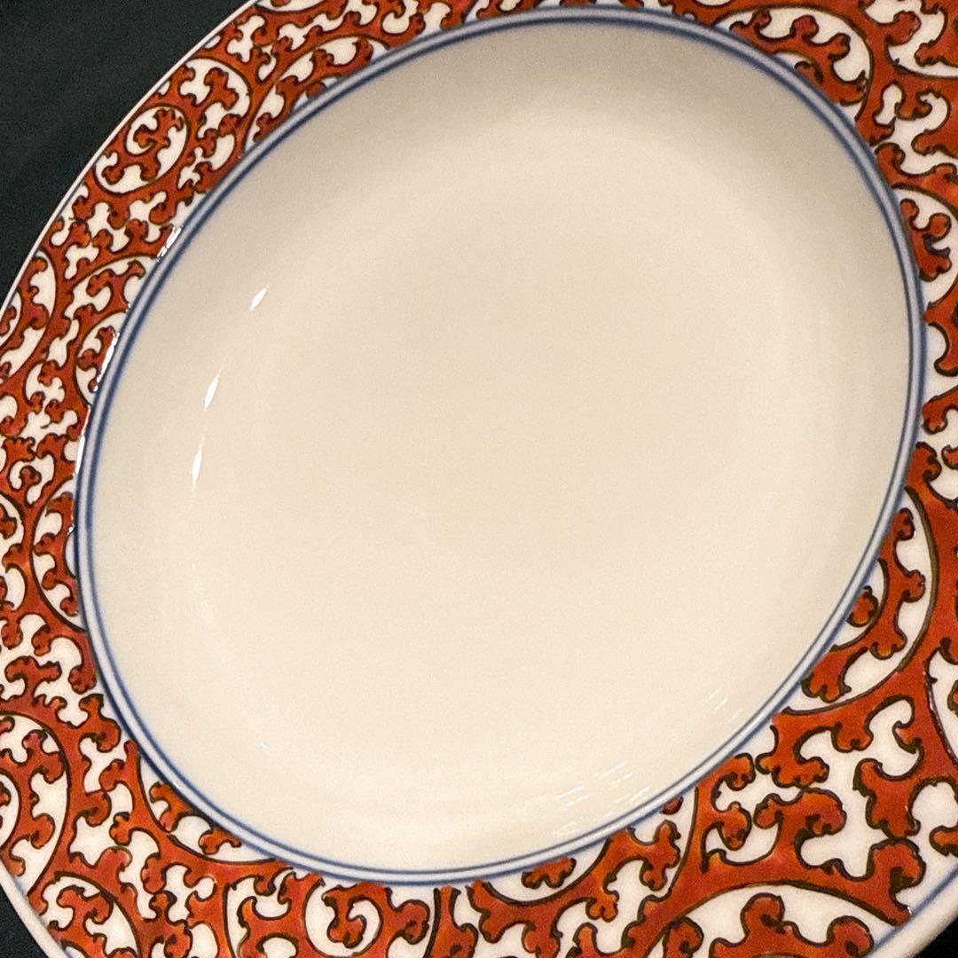 心和庵　中里博彦さん　7寸リムプレート　色絵　蛸唐草　作家　食器