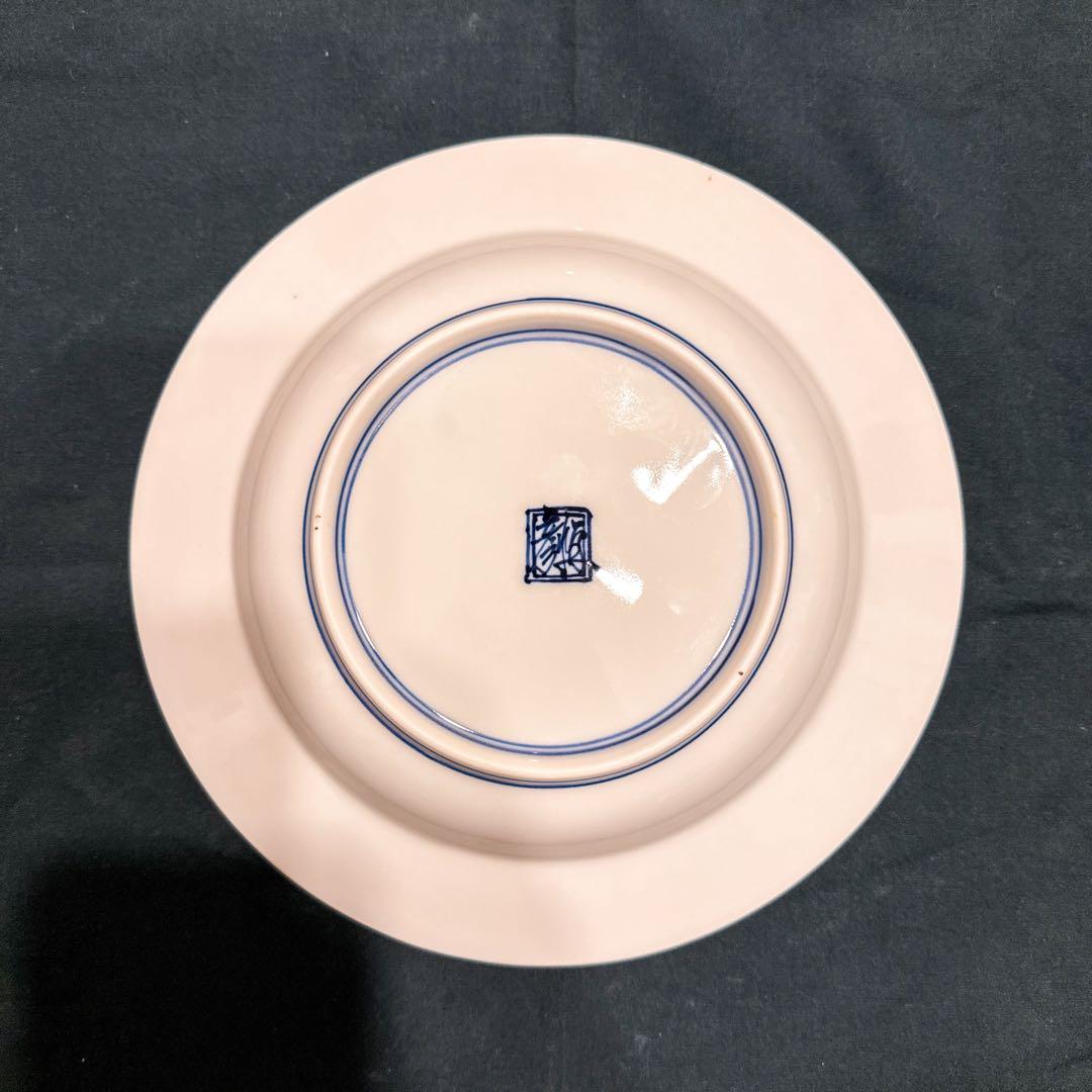 心和庵　中里博彦さん　7寸リムプレート　色絵　蛸唐草　作家　食器