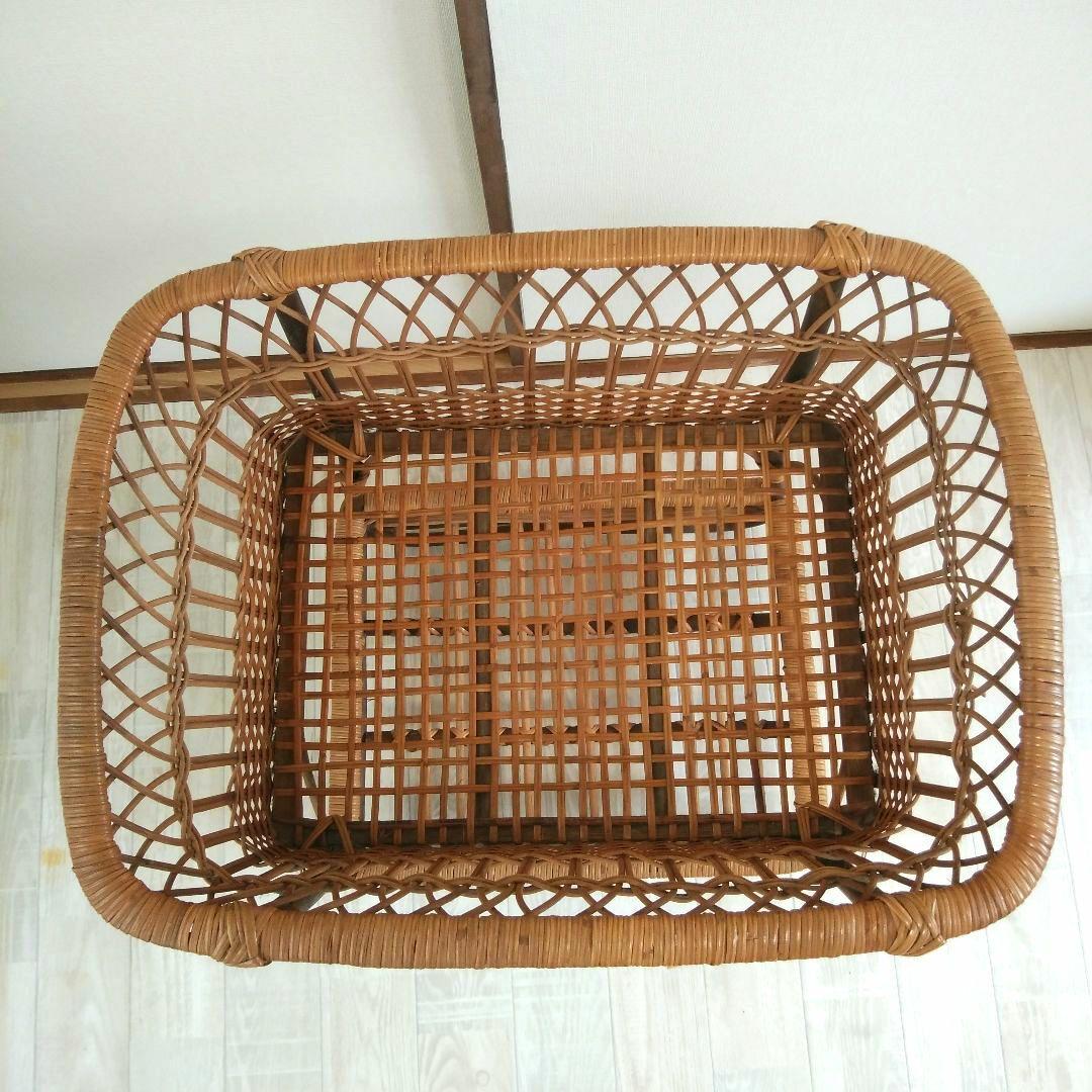 レトロポップ 籐製品 脱衣かご ラタン ランドリーラック 籐かご