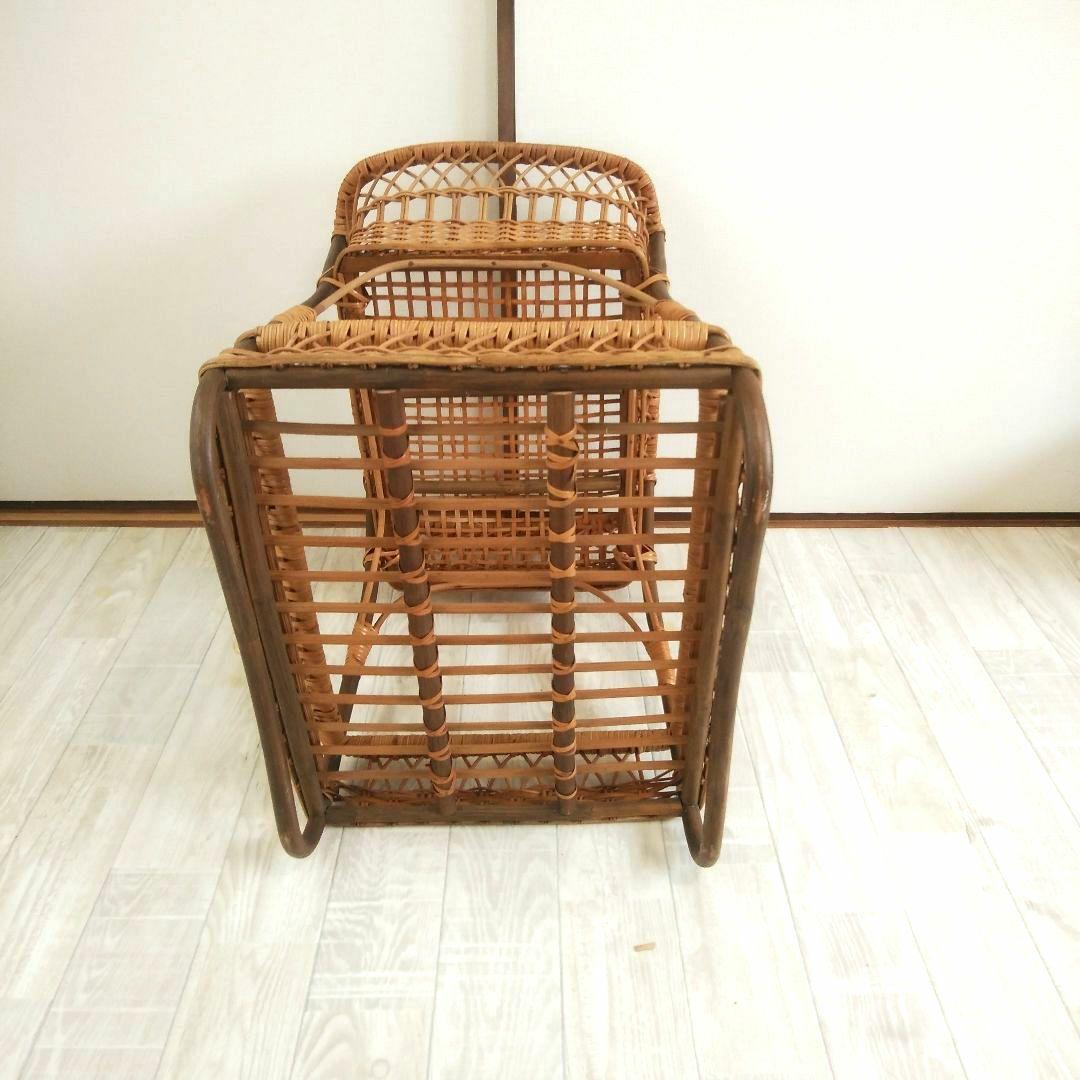 レトロポップ 籐製品 脱衣かご ラタン ランドリーラック 籐かご