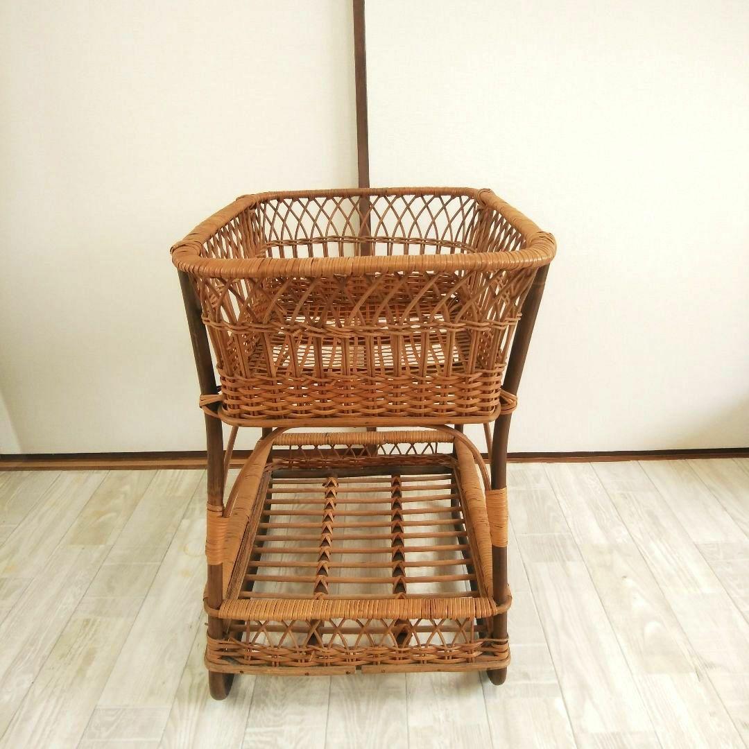レトロポップ 籐製品 脱衣かご ラタン ランドリーラック 籐かご