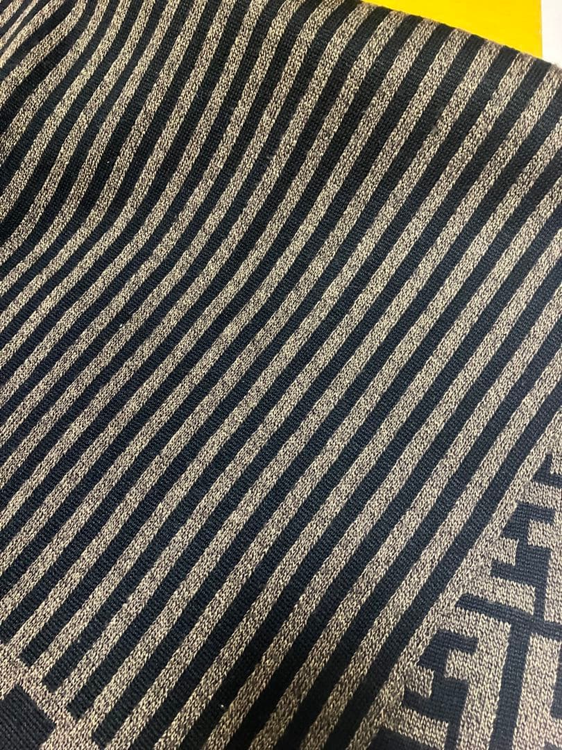 FENDI フェンディ ズッカ柄 マフラー WOOLブラウン×ブラックイタリア製