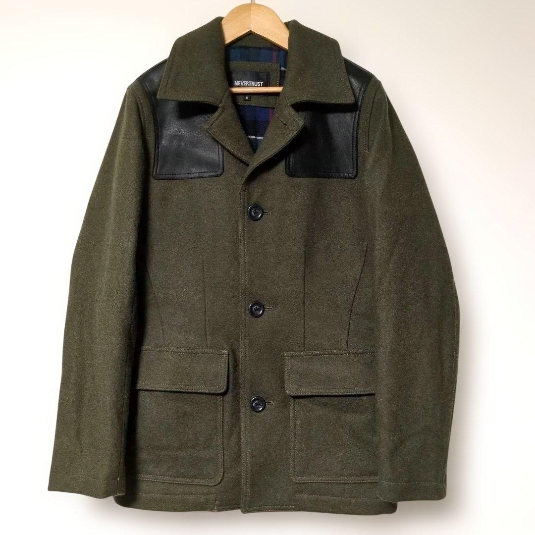 美品 ネバートラスト 牛革 メルトンウール ドンキーコート 2 日本製 廃番