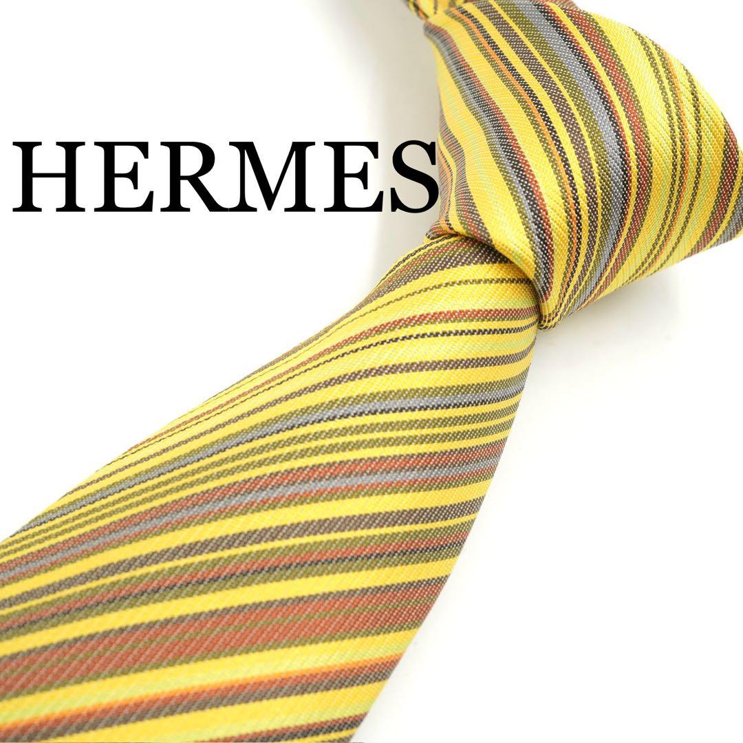 ✨新品未使用品✨　HERMES ネクタイ　ストライプ　レジメンタル　カラフル
