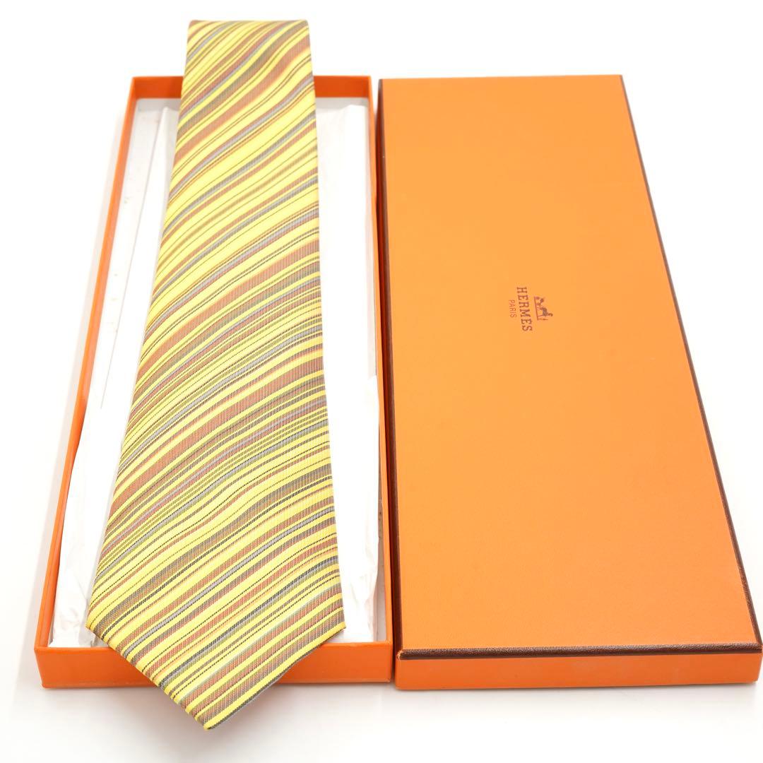 ✨新品未使用品✨　HERMES ネクタイ　ストライプ　レジメンタル　カラフル