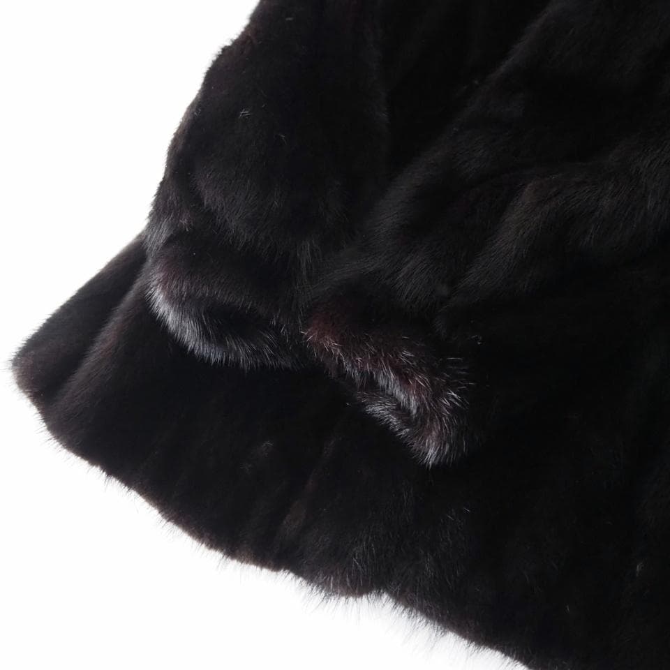 美品 SAGA MINK サガミンク 高級毛皮 銀タグ ブラック 13 XL