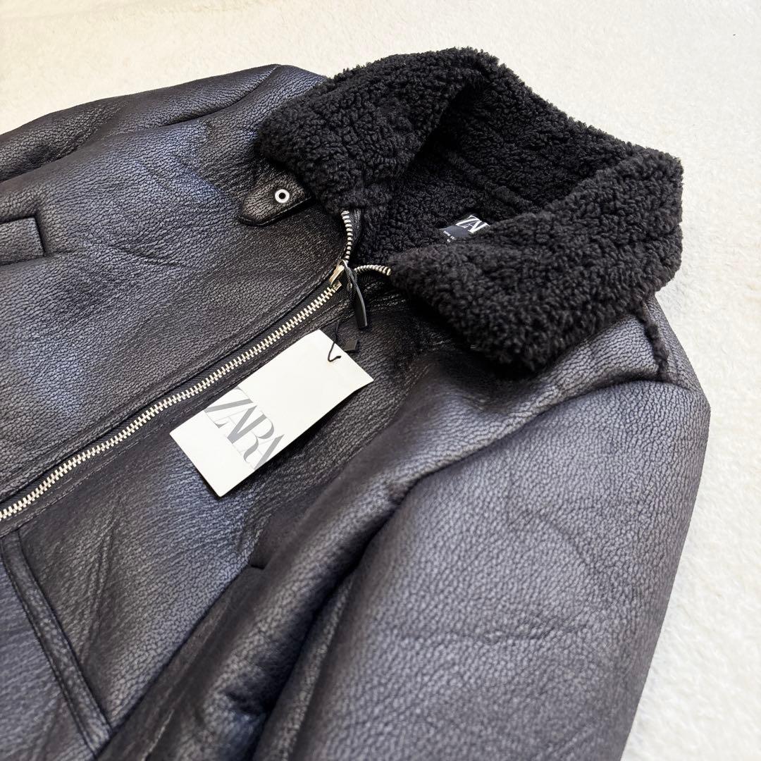 ✨新品✨ZARA ザラ フェイクムートン ダブルフェイスジャケット ブルゾン M