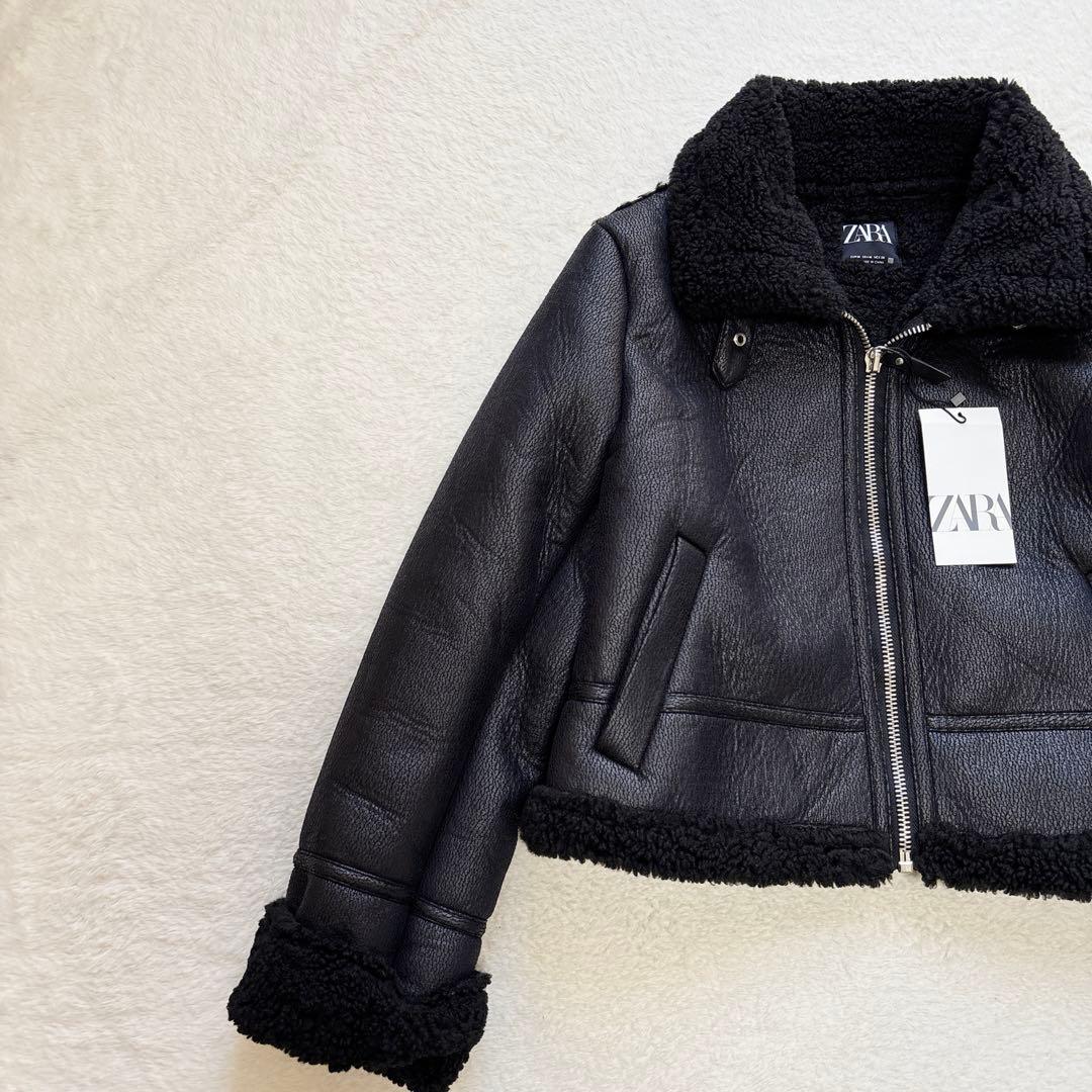 ✨新品✨ZARA ザラ フェイクムートン ダブルフェイスジャケット ブルゾン M