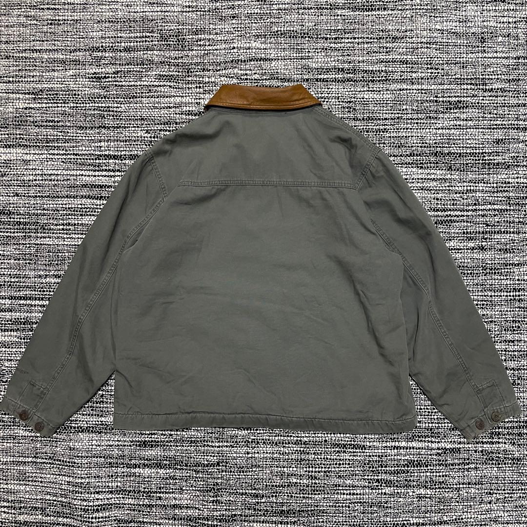 WOOLRICH 90s ワークジャケット 襟レザー 裏地ブランケット