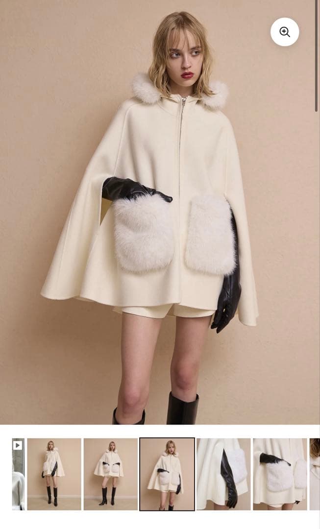 ファーポケットマントコート最終お値下げeimy36 一度のみ着用本日0時まで