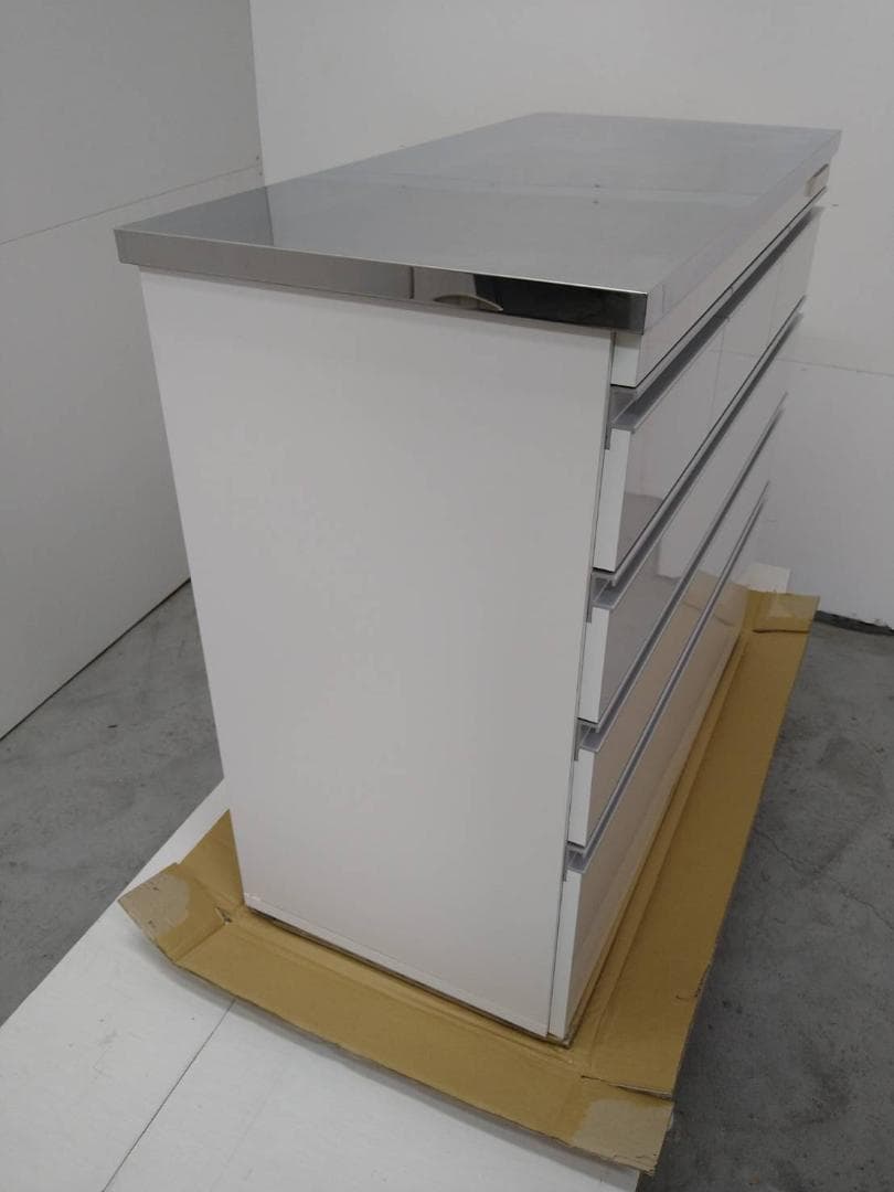 7056　ステンレス天板頑丈カウンター幅90白