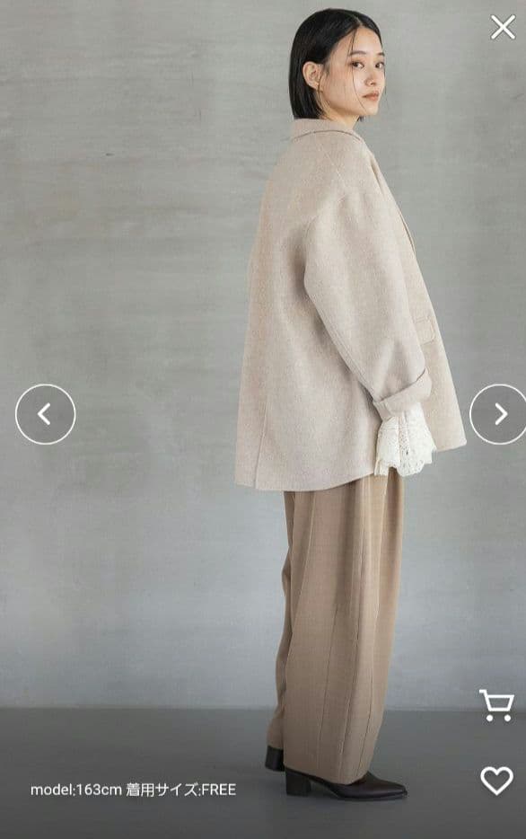 【タイムセール】A part by カシープテーラージャケットコート ベージュ系