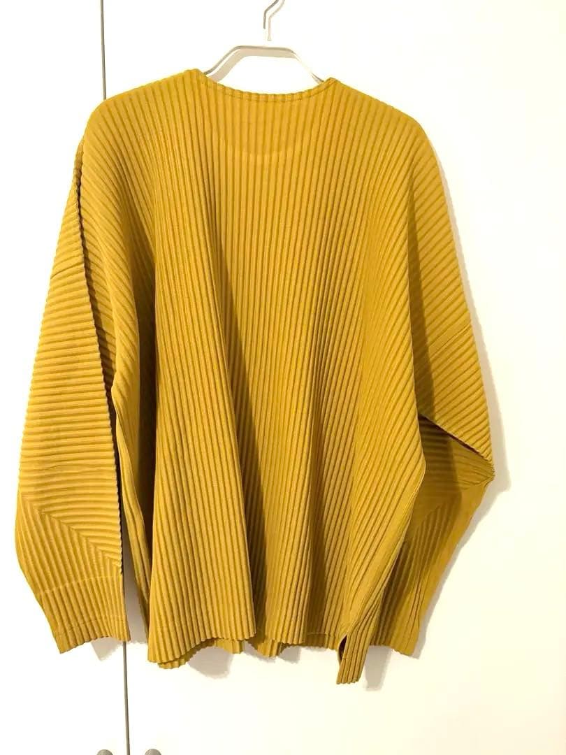 ◆美品 HOMME PLISSE オムプリッセ　ロンT ロングTシャツ イエロー