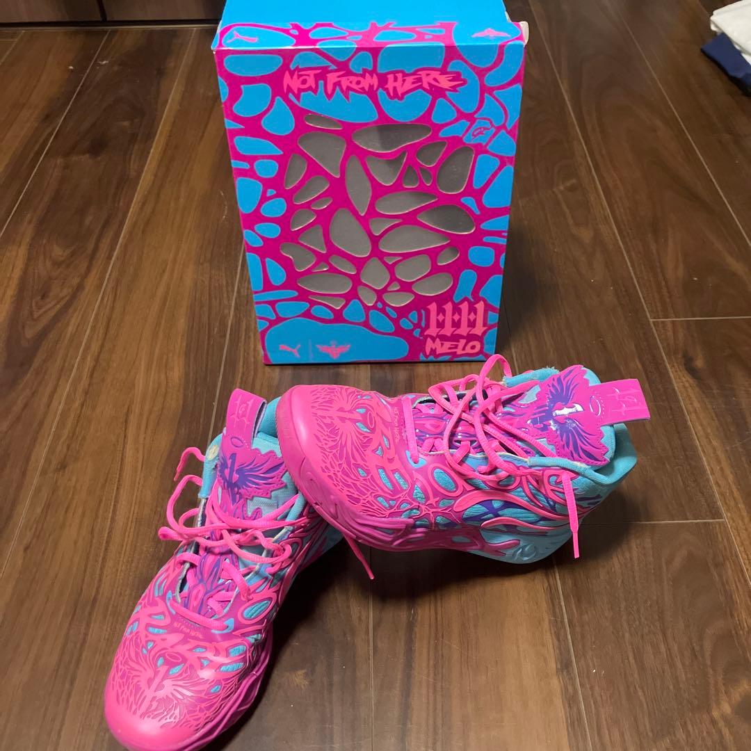 値下げ交渉⭕️ バスケシューズ ラメロボール プーマ MB.4 /ブルー 箱付き