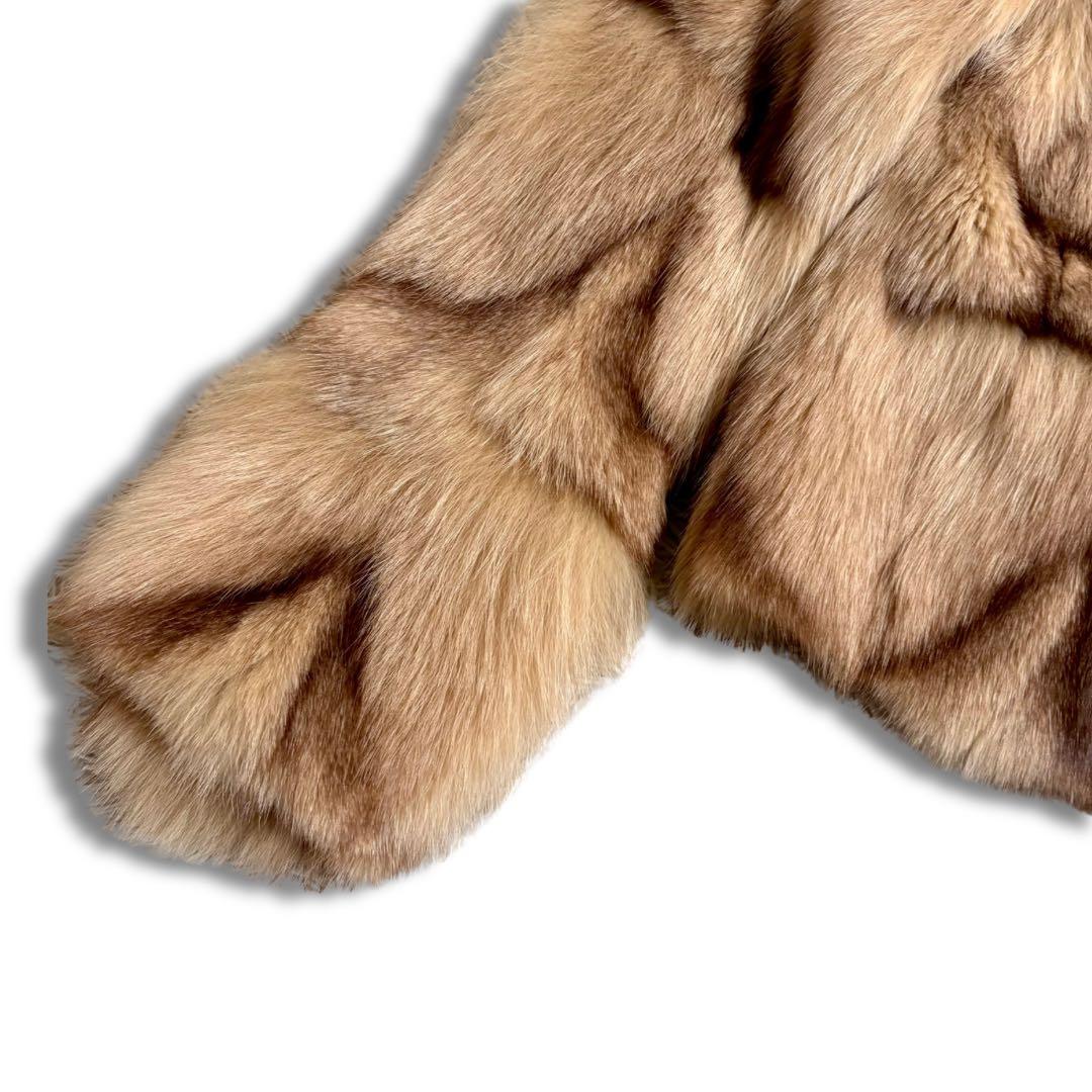 美品/近代モデル✨染めフォックス クロップド丈 リアルファーコート 毛並み◎