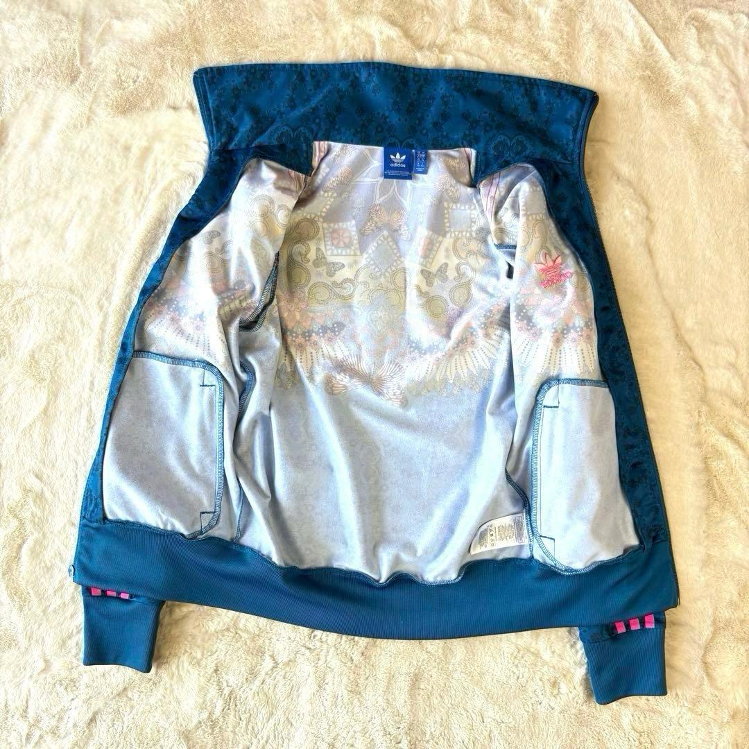 adidas アディダス　L トラックジャケット　ファイヤーバード￼ 総柄　ロゴ