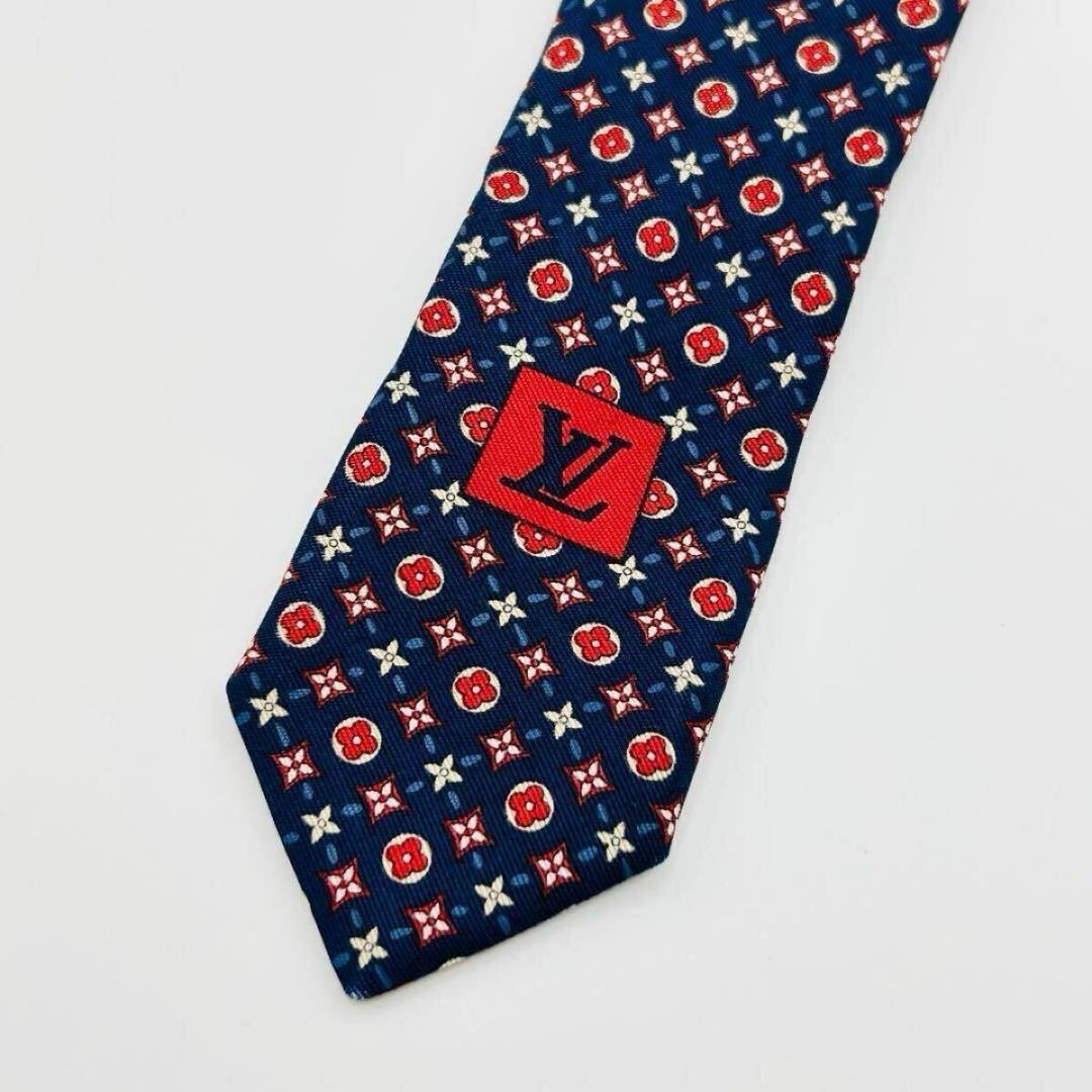 ✨美品✨ルイヴィトン　モノグラム　高級シルク　ネクタイ　ビジネス　スーツ