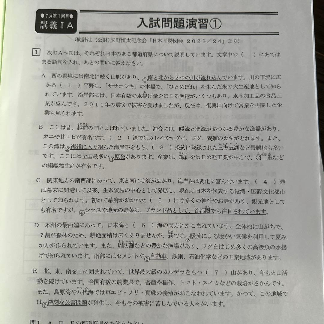 浜学園　小6 社会　 日曜志望校別特訓問題集　7月〜12月　計15冊