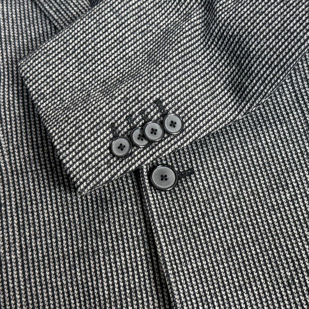 J7123 美品 タリアトーレ フランネルアンコンジャケット 黒×ホワイト 46