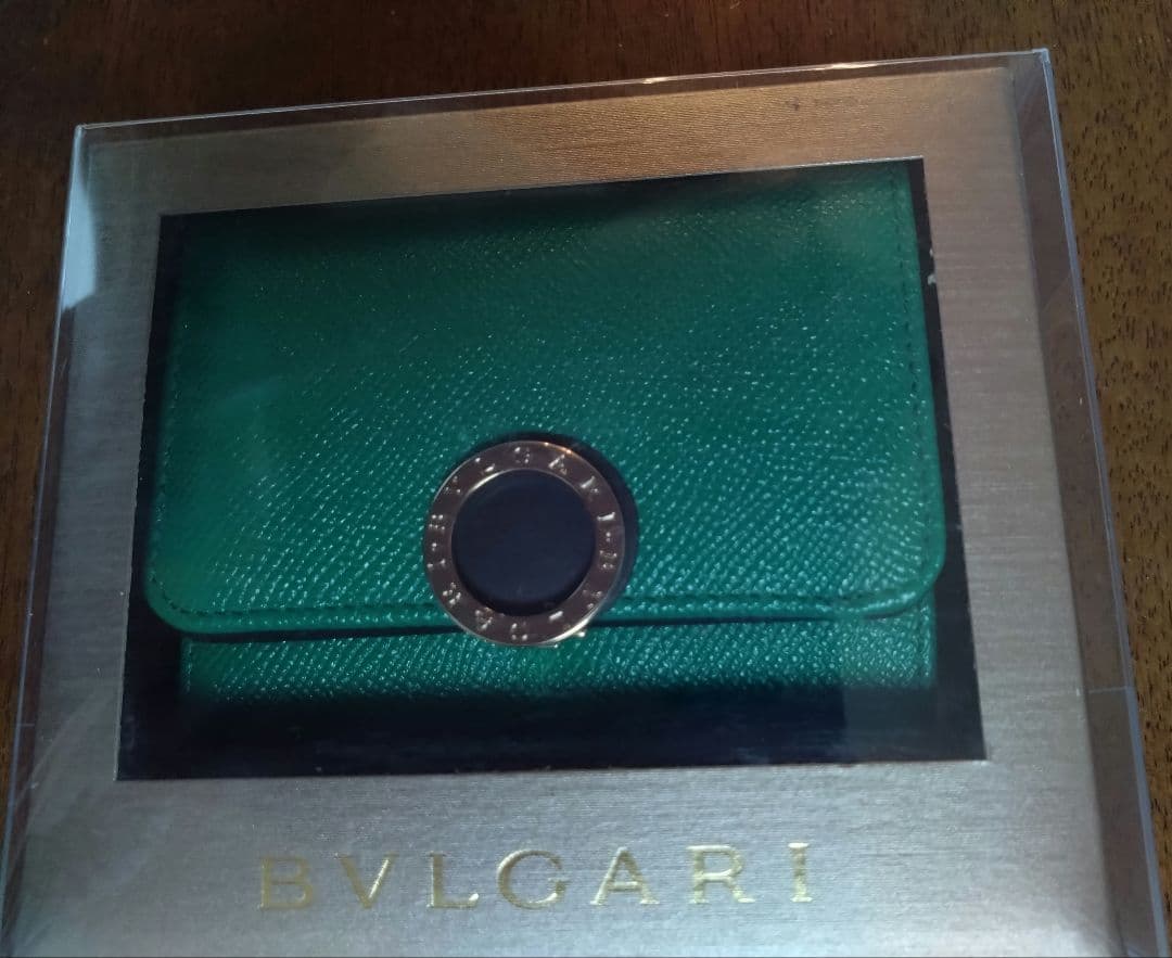 ブルガリ・ブルガリ 三つ折り財布 グリーン