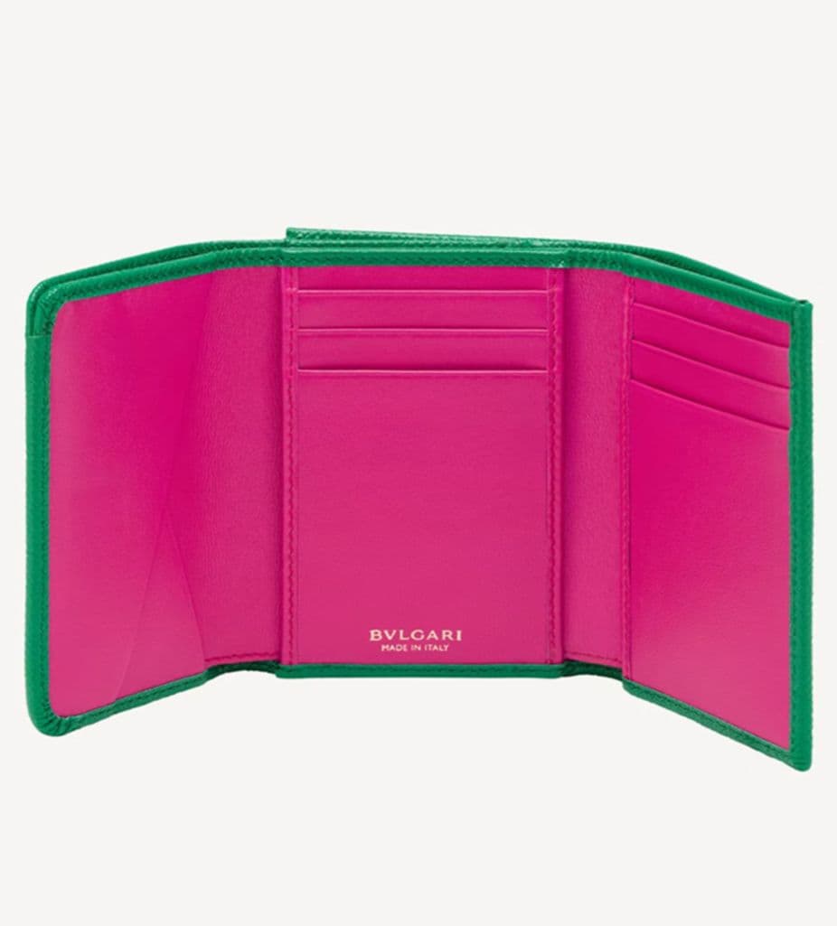 ブルガリ・ブルガリ 三つ折り財布 グリーン