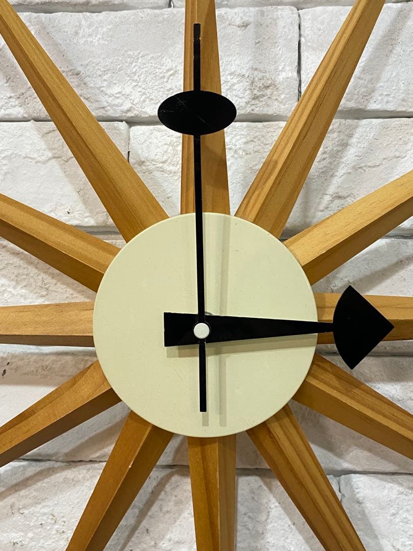 ②⭐️【全国送料無料】ビンテージ　ミッドセンチュリー　サンバースト クロック　時計