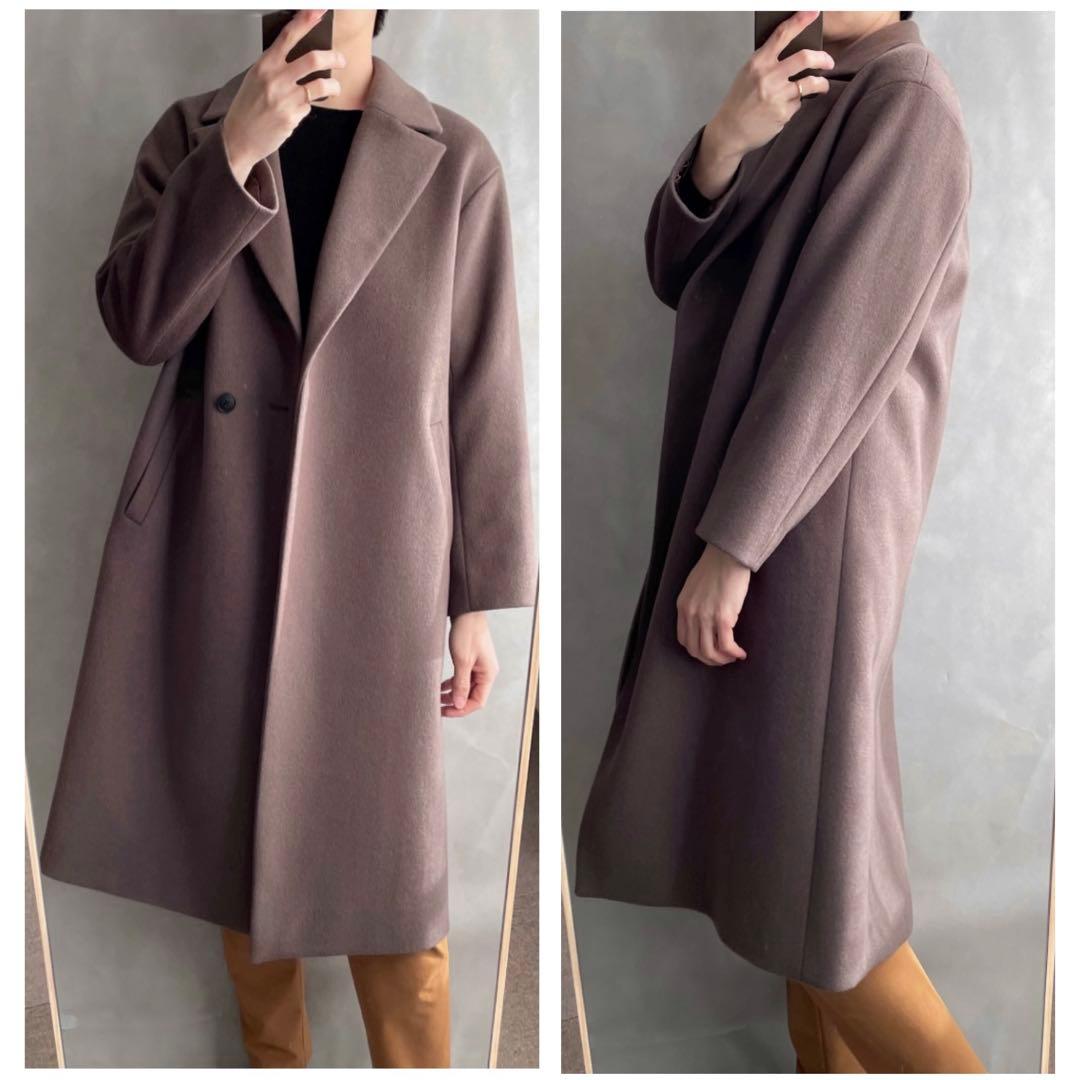 美品✨ユナイテッドアローズ　ウール　ビッグテーラードコート　ゆったり38 モカ