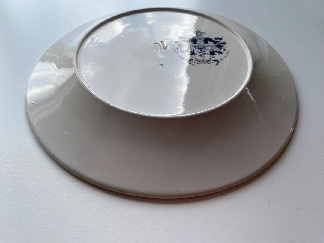 【希少】フランス アンティーク ロンウィ グリザイユ ポルカ ケーキ皿 平皿