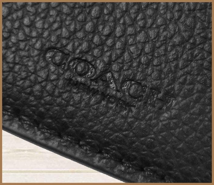 【新品】コーチCOACHスムースカーフレザー二つ折り財布ウォレット黒アウトレット