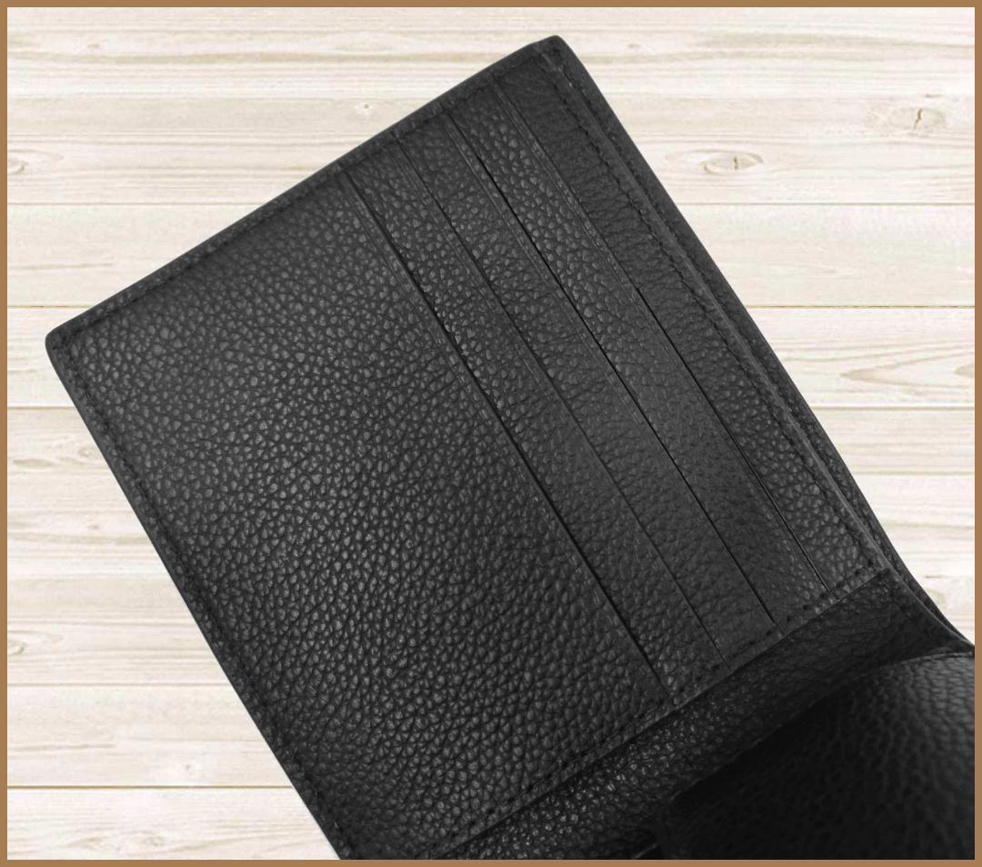 【新品】コーチCOACHスムースカーフレザー二つ折り財布ウォレット黒アウトレット