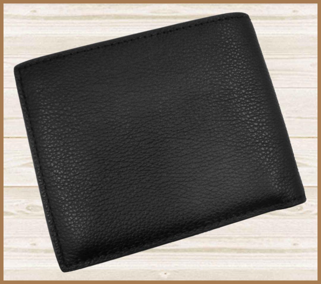 【新品】コーチCOACHスムースカーフレザー二つ折り財布ウォレット黒アウトレット