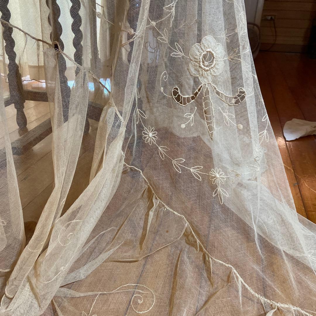 ご希望金額コメントアンティークフランスレースベットカバーシングルサイズ