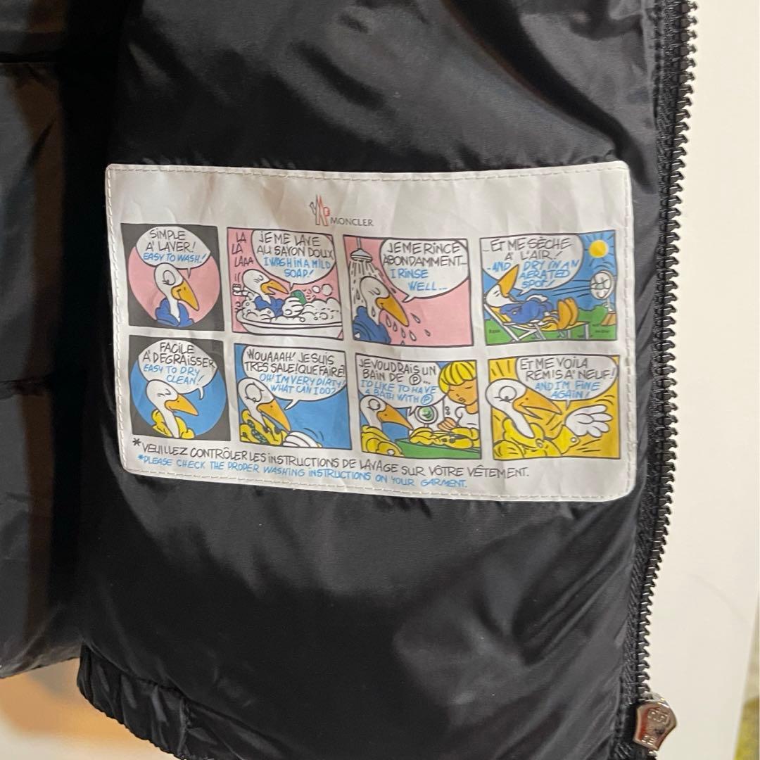 はるちーモンクレール ファーフード付きダウンベスマットな黒フード取り外し可