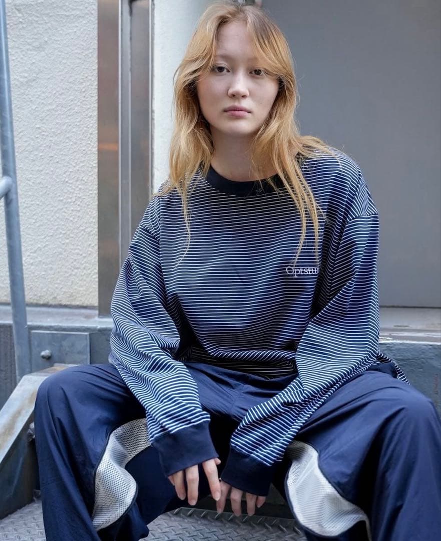 トップス optstuff DRAWSTRING BORDER T-SHIRT L