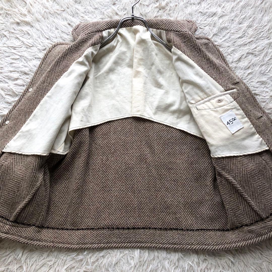 【現行未使用級】45R ツイードメルトンチロリアンジャケット　ヘリンボーン