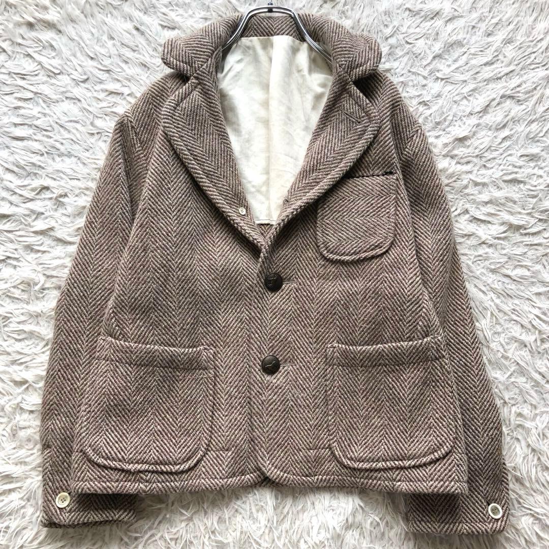 【現行未使用級】45R ツイードメルトンチロリアンジャケット　ヘリンボーン