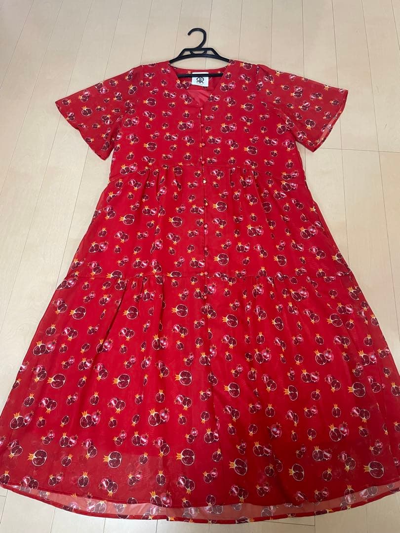 超美品roy reflect overjoy 赤 ザクロ柄 ワンピースLISA