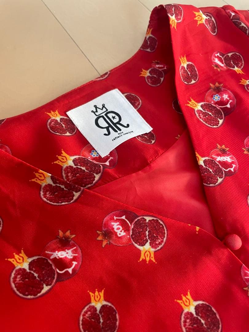 超美品roy reflect overjoy 赤 ザクロ柄 ワンピースLISA