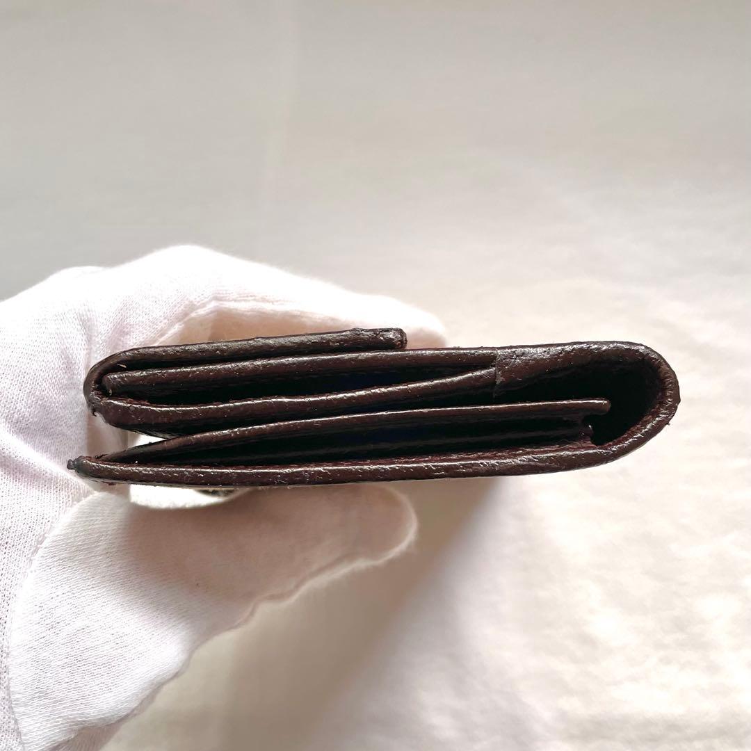 グッチ　長財布　GGキャンバス　ロゴプレート　Wホック　ブラウン　1118-④