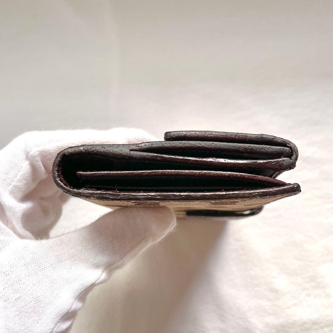 グッチ　長財布　GGキャンバス　ロゴプレート　Wホック　ブラウン　1118-④