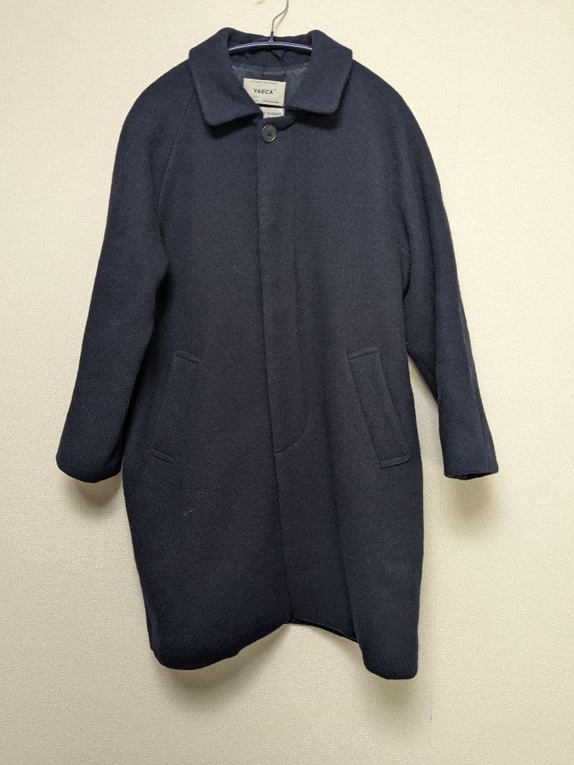 yaeca ウール ステンカラーコート M ネイビー