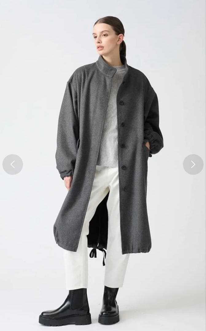 25SS ミズイロインド mizuiroind ウールスタンドカラーモッズコート
